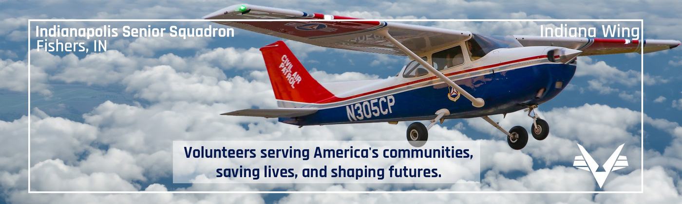 Civil Air Patrol Cessna in flight, Indianapolis Senior Squadron, Indiana Wing
