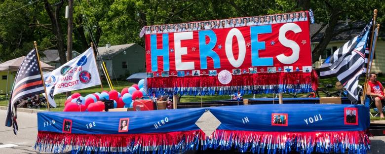Decorated parade float