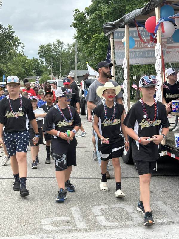 Lebanon All Stars little league team marching in the parade